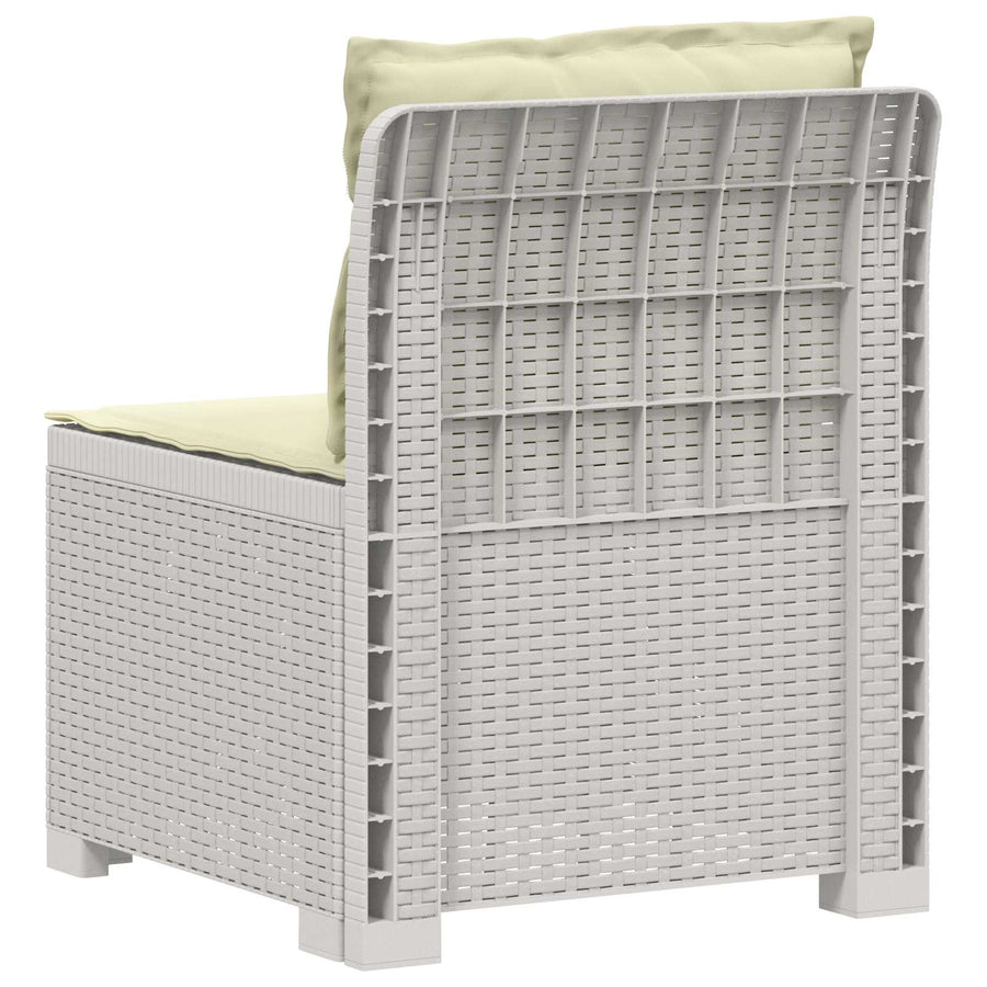 Eénpersoons Tuinbank met Kussens Rattan Look PP Wit
