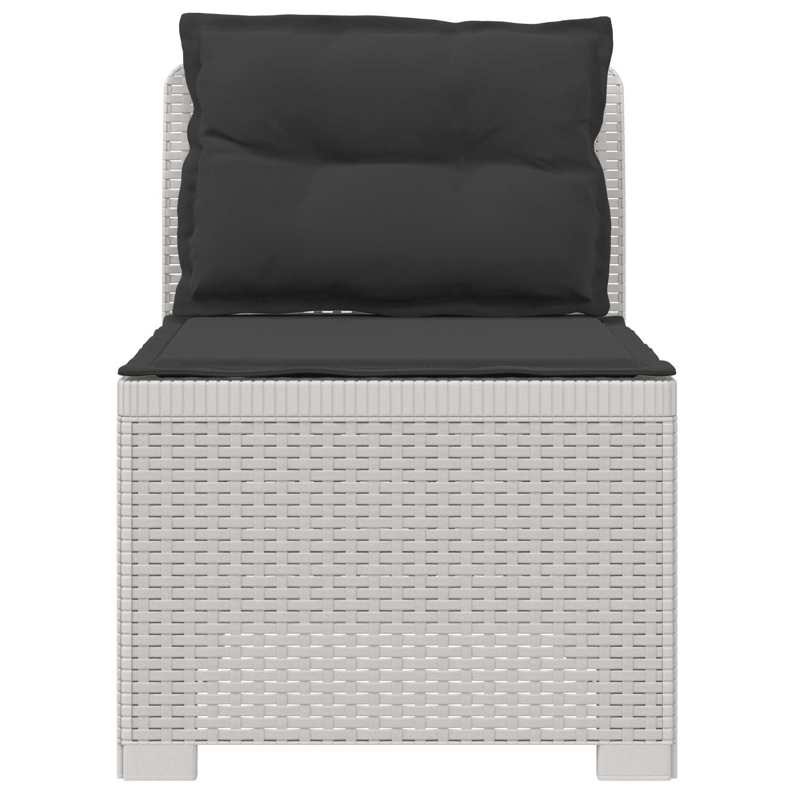 Eénpersoons Tuinbank met Kussens Rattan Look PP Wit