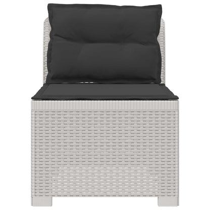 Eénpersoons Tuinbank met Kussens Rattan Look PP Wit
