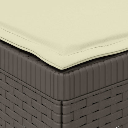 Eénpersoons Tuinbank met Kussens Rattan Look PP Lichtgrijs