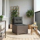 Eénpersoons Tuinbank met Kussens Rattan Look PP Lichtgrijs