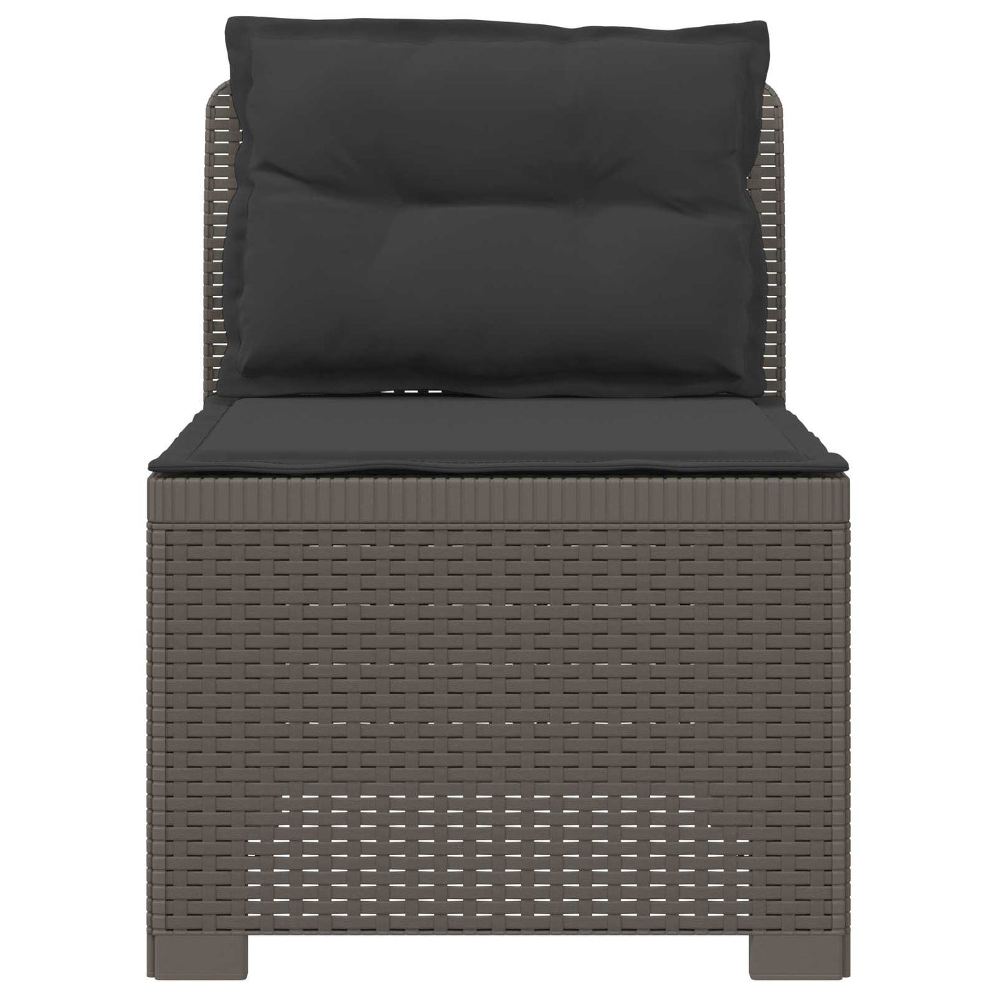 Eénpersoons Tuinbank met Kussens Rattan Look PP Lichtgrijs