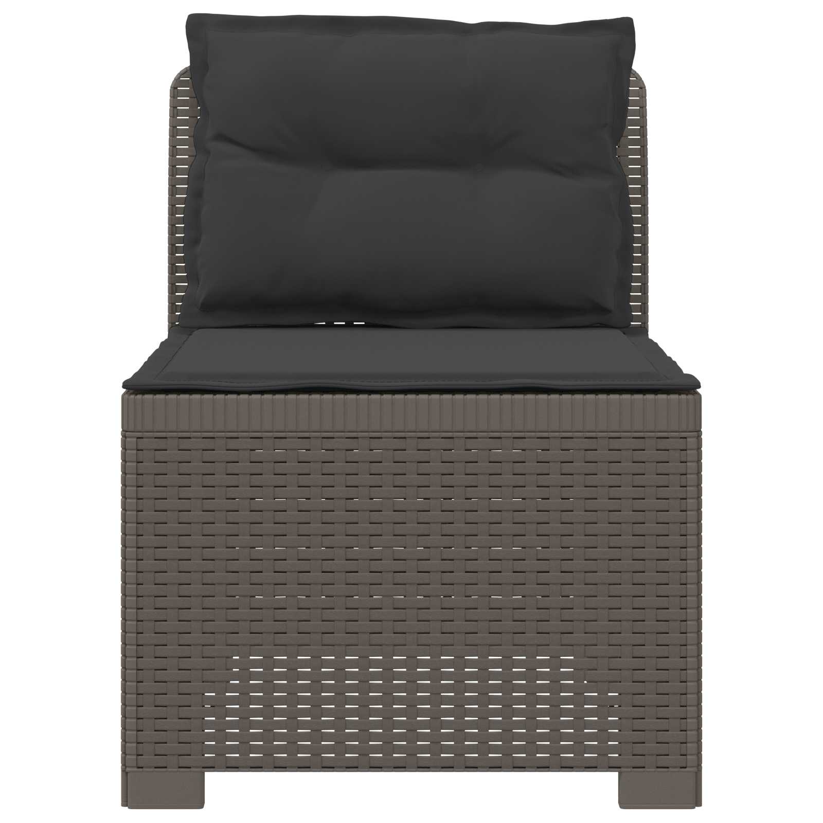 Eénpersoons Tuinbank met Kussens Rattan Look PP Lichtgrijs