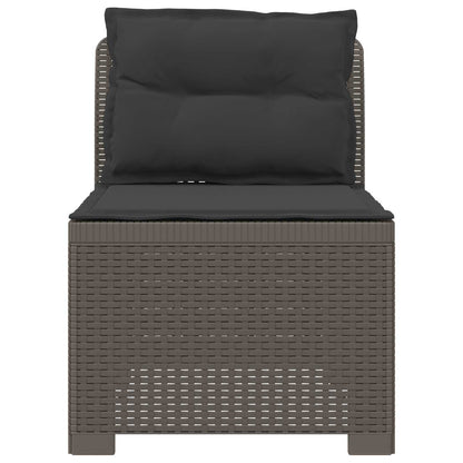 Eénpersoons Tuinbank met Kussens Rattan Look PP Lichtgrijs