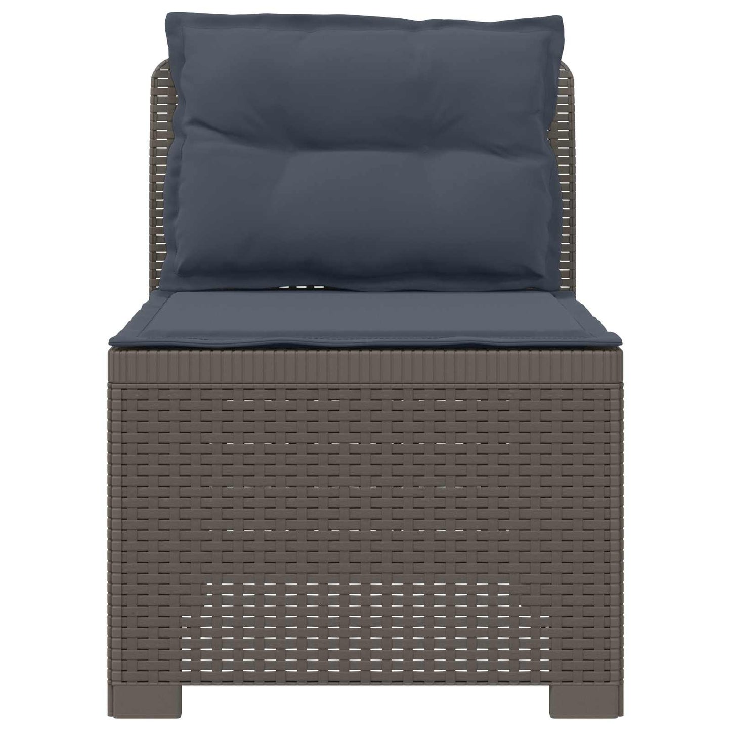 Eénpersoons Tuinbank met Kussens Rattan Look PP Lichtgrijs