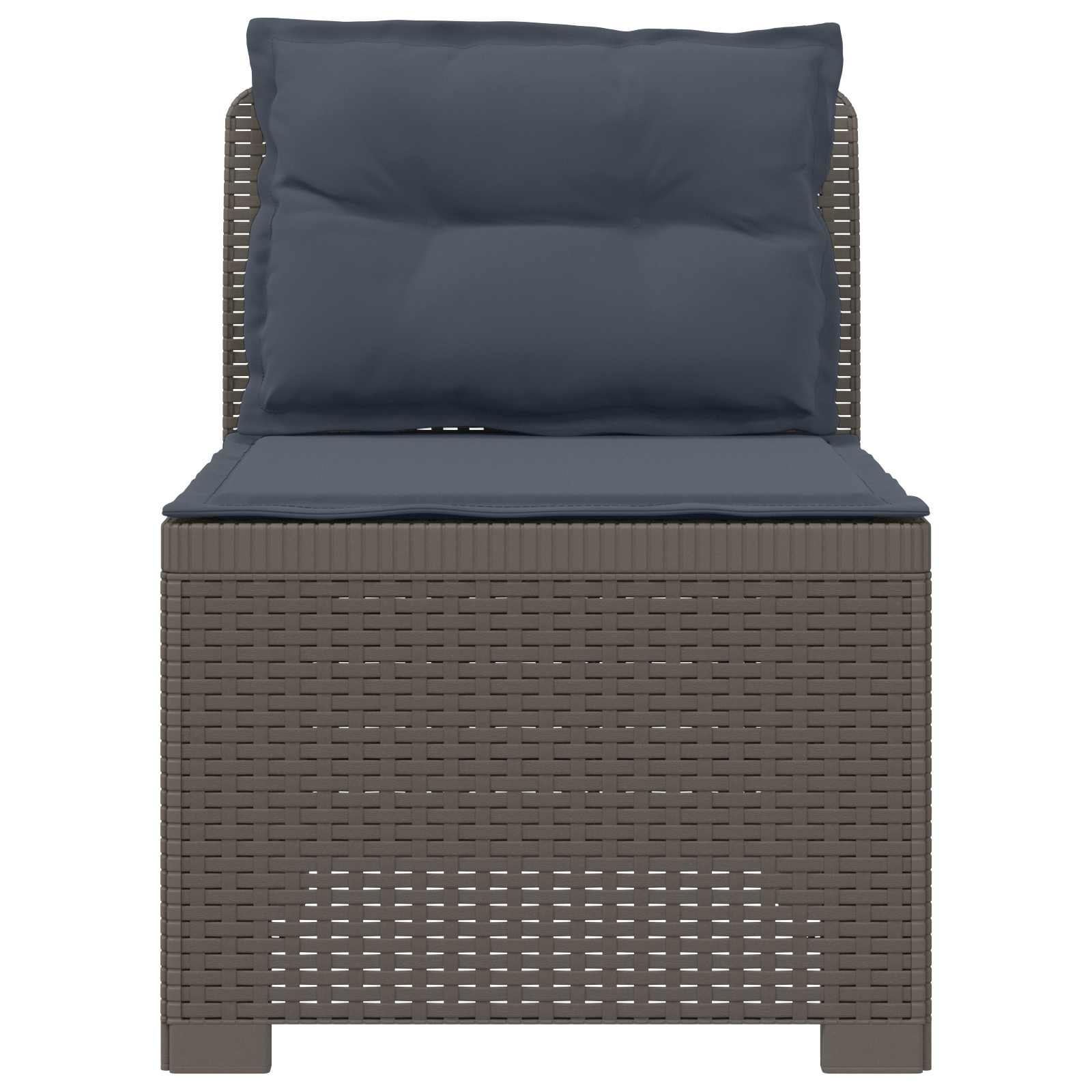 Eénpersoons Tuinbank met Kussens Rattan Look PP Lichtgrijs