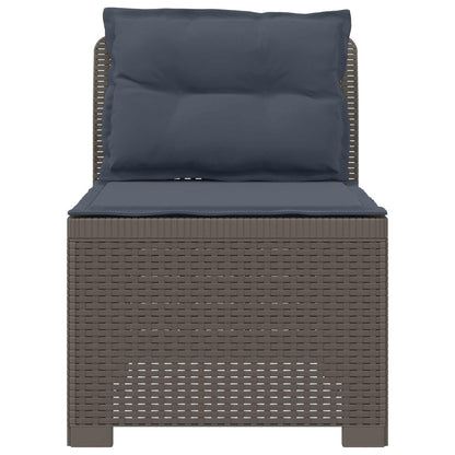 Eénpersoons Tuinbank met Kussens Rattan Look PP Lichtgrijs