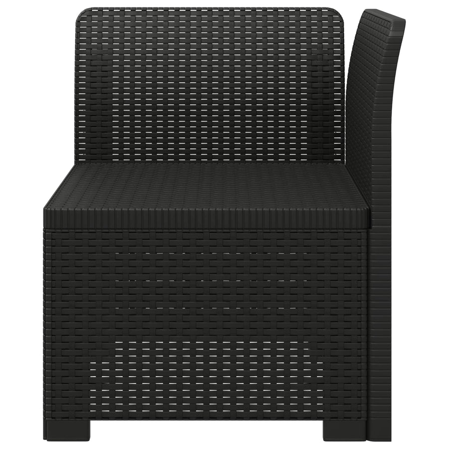 Eénpersoons Tuinbank Rattan Look PP Antraciet