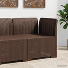 Eénpersoons Tuinbank Rattan Look PP Bruin