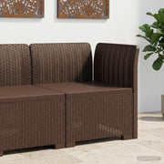 Eénpersoons tuinbank rattan look PP bruin 120kg