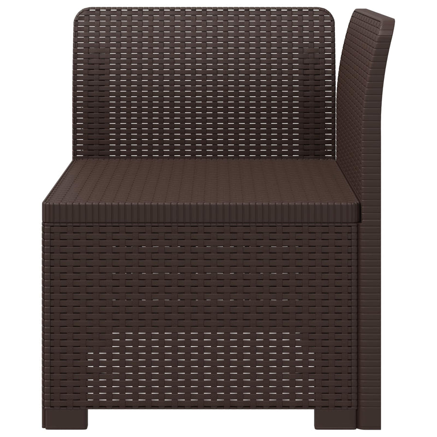 Eénpersoons Tuinbank Rattan Look PP Bruin