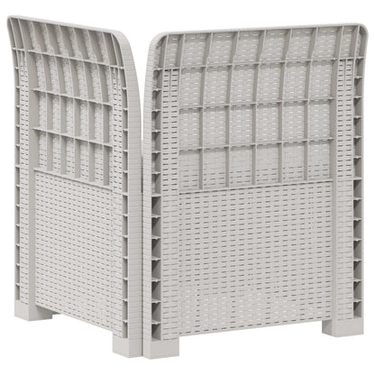 Eénpersoons Tuinbank Rattan Look PP Wit