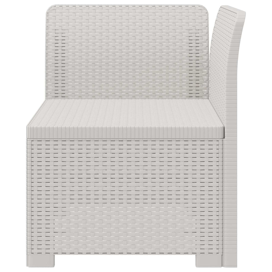 Eénpersoons Tuinbank Rattan Look PP Wit