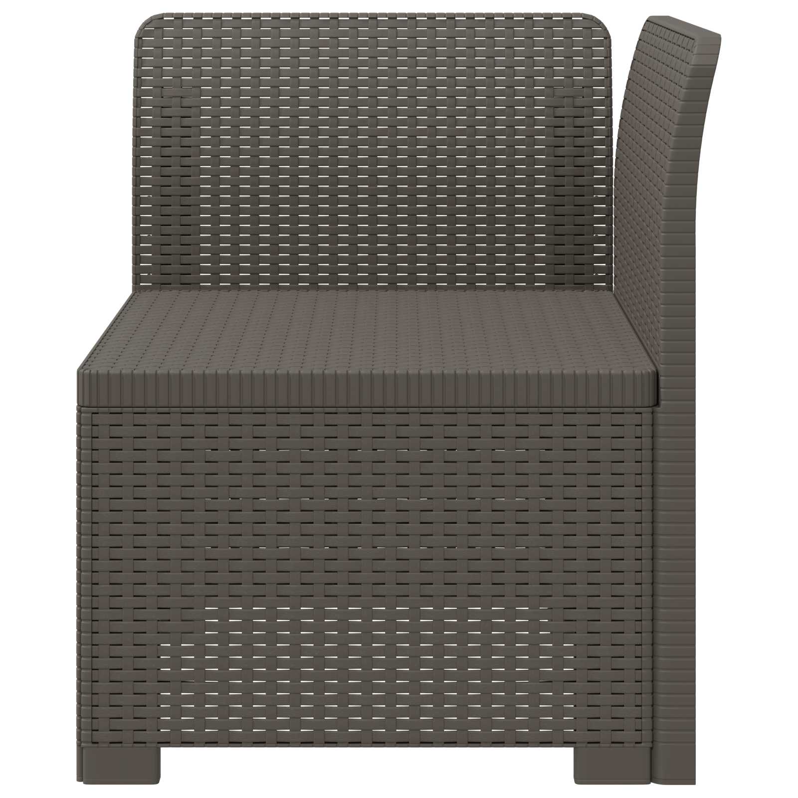 Eénpersoons Tuinbank Rattan Look PP Lichtgrijs