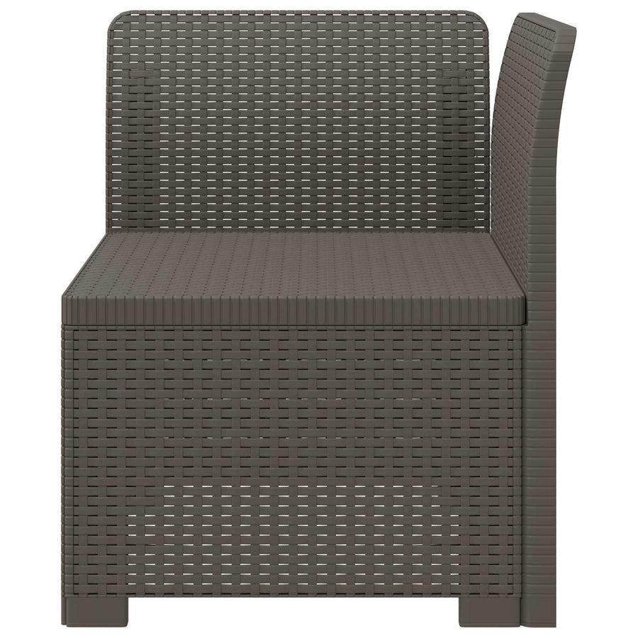 Eénpersoons Tuinbank Rattan Look PP Lichtgrijs