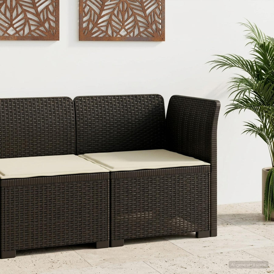 Eénpersoons Tuinbank met Kussen Rattan Look PP Antraciet