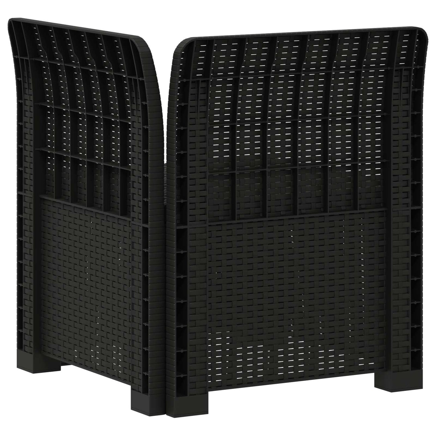 Eénpersoons Tuinbank met Kussen Rattan Look PP Antraciet