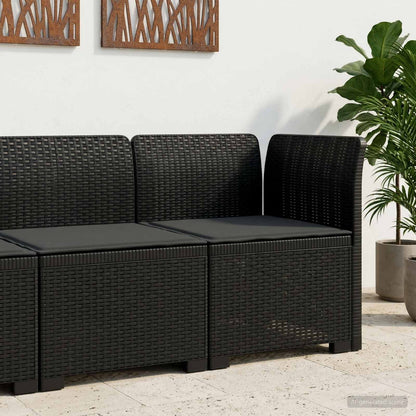 Eénpersoons Tuinbank met Kussen Rattan Look PP Antraciet