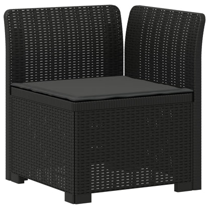 Eénpersoons Tuinbank met Kussen Rattan Look PP Antraciet