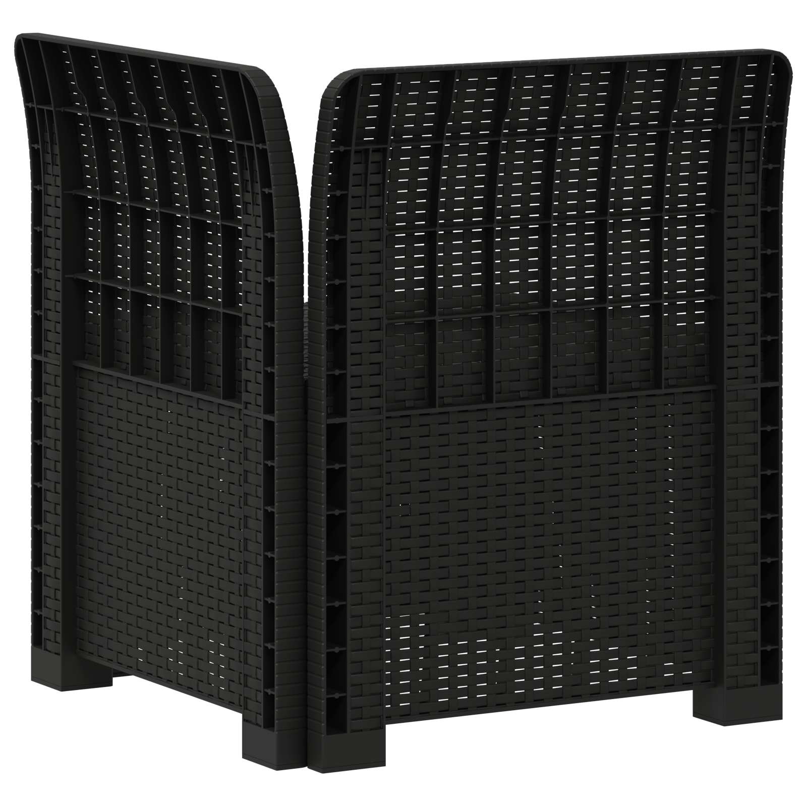 Eénpersoons Tuinbank met Kussen Rattan Look PP Antraciet