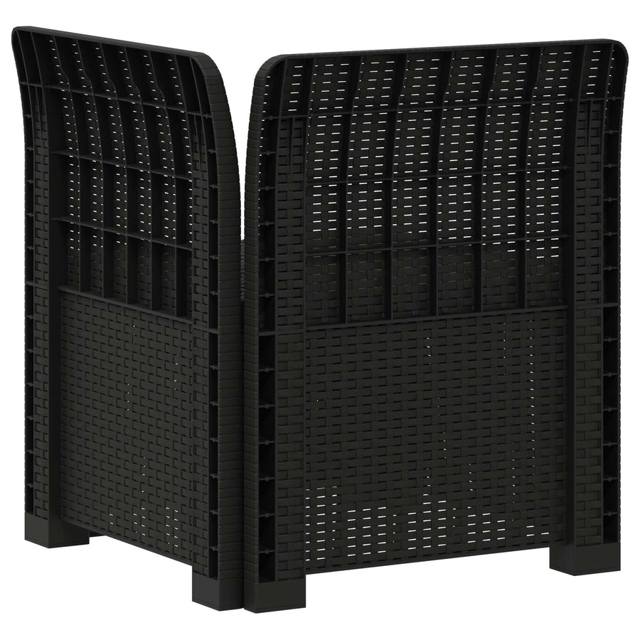 Eénpersoons Tuinbank met Kussen Rattan Look PP Antraciet