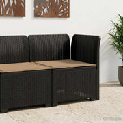 Tuinbank antraciet rotan look PP 62x62x70 cm