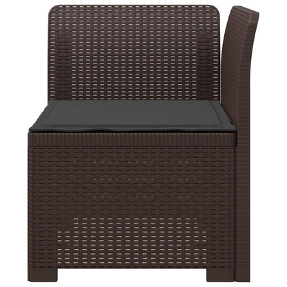 Eénpersoons Tuinbank met Kussen Rattan Look PP Bruin