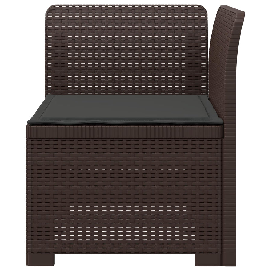 Eénpersoons Tuinbank met Kussen Rattan Look PP Bruin