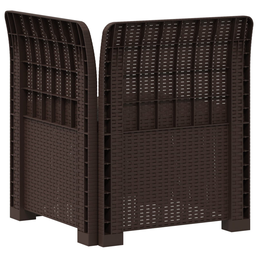 Eénpersoons Tuinbank met Kussen Rattan Look PP Bruin