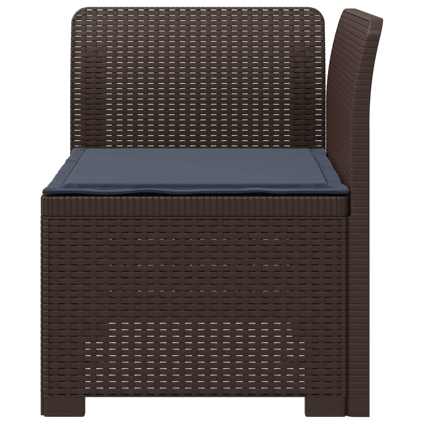 Eénpersoons Tuinbank met Kussen Rattan Look PP Bruin