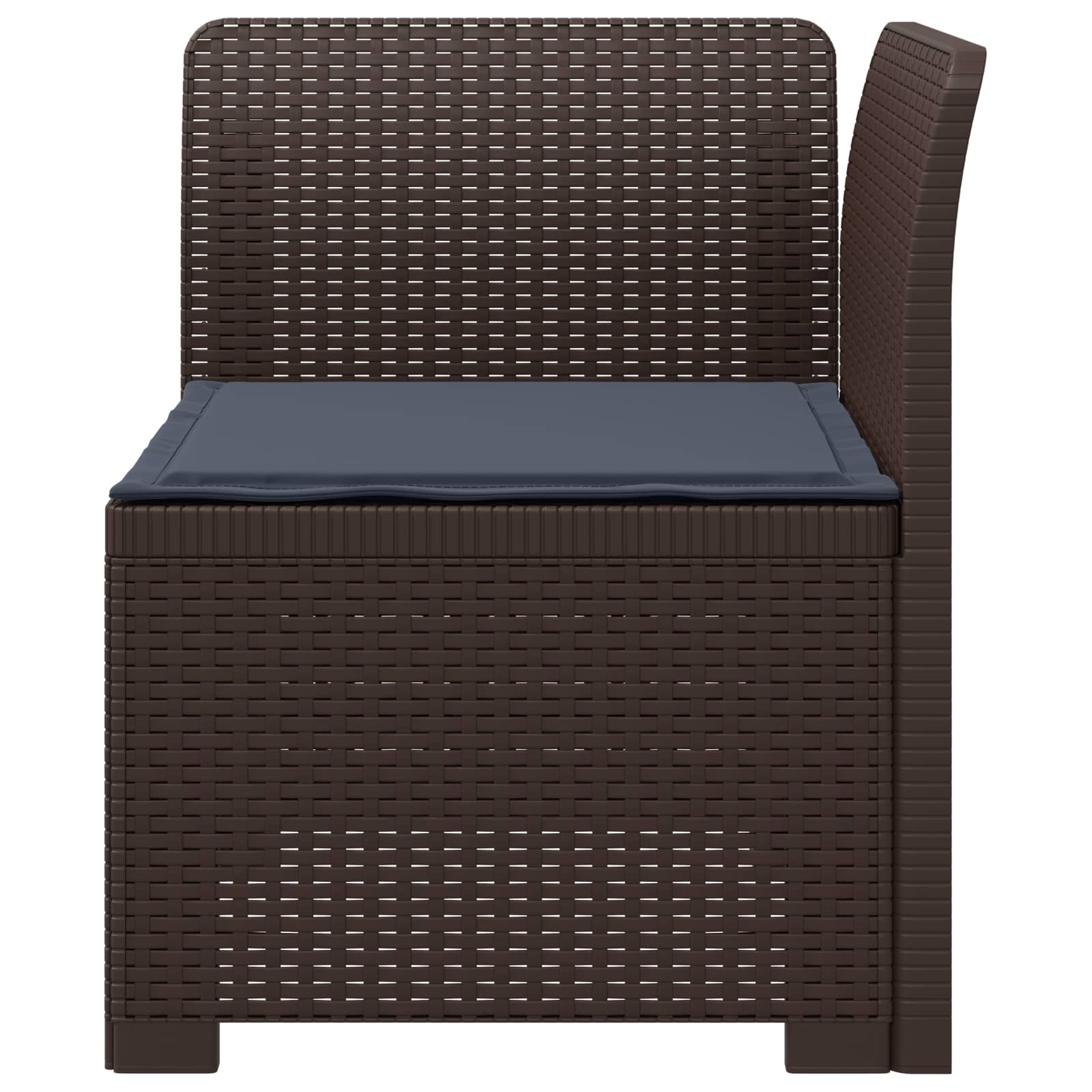 Eénpersoons Tuinbank met Kussen Rattan Look PP Bruin