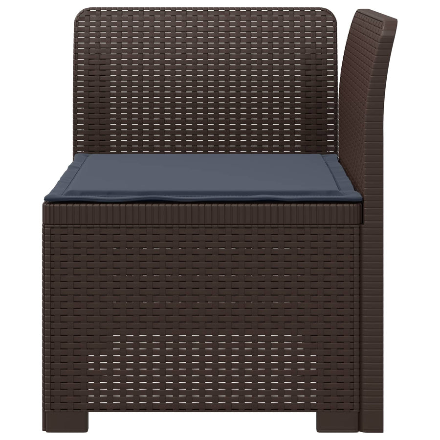 Eénpersoons Tuinbank met Kussen Rattan Look PP Bruin