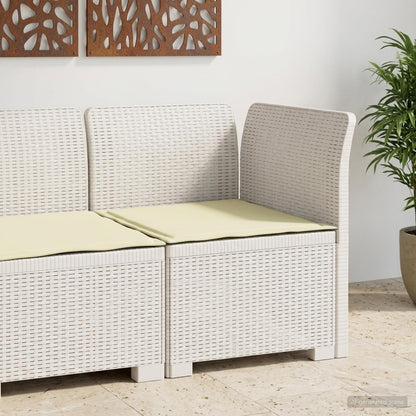 Eénpersoons Tuinbank met Kussen Rattan Look PP Wit