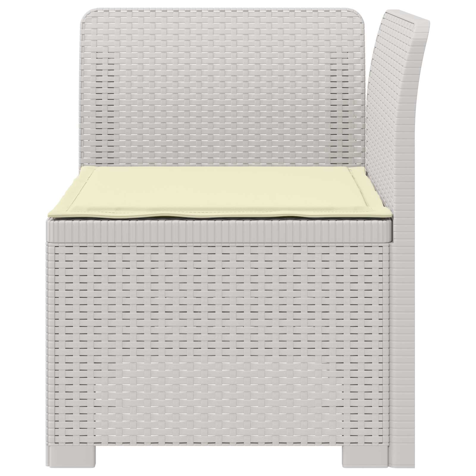 Eénpersoons Tuinbank met Kussen Rattan Look PP Wit