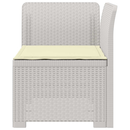 Eénpersoons Tuinbank met Kussen Rattan Look PP Wit