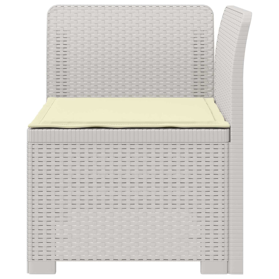 Eénpersoons Tuinbank met Kussen Rattan Look PP Wit