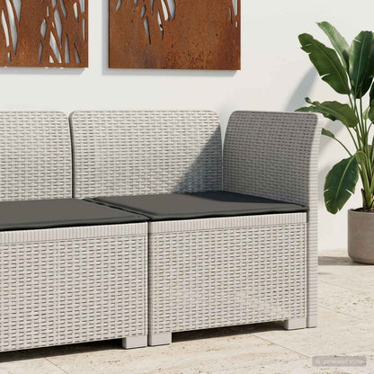 Eénpersoons Tuinbank met Kussen Rattan Look PP Wit