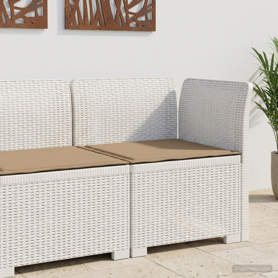 Eénpersoons Tuinbank met Kussen Rattan Look PP Wit