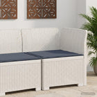 Tuinbank 1-persoons rattan look PP wit met kussen