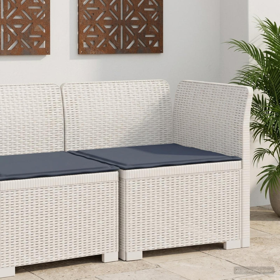Eénpersoons Tuinbank met Kussen Rattan Look PP Wit