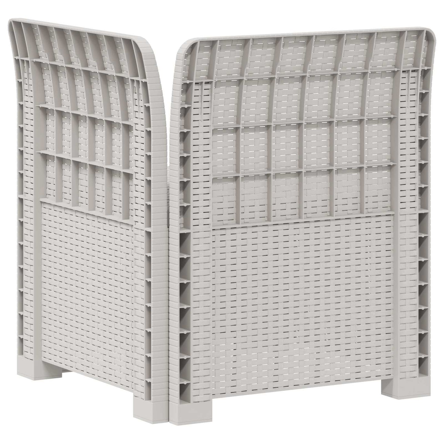 Eénpersoons Tuinbank met Kussen Rattan Look PP Wit