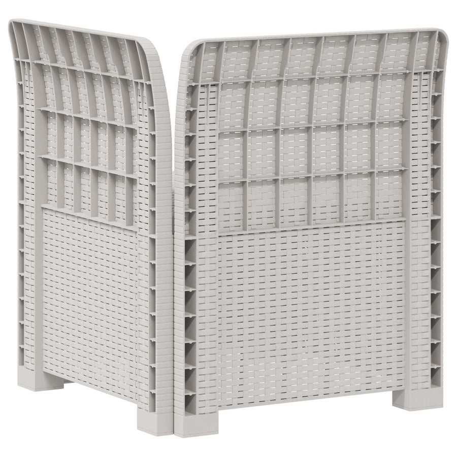 Eénpersoons Tuinbank met Kussen Rattan Look PP Wit