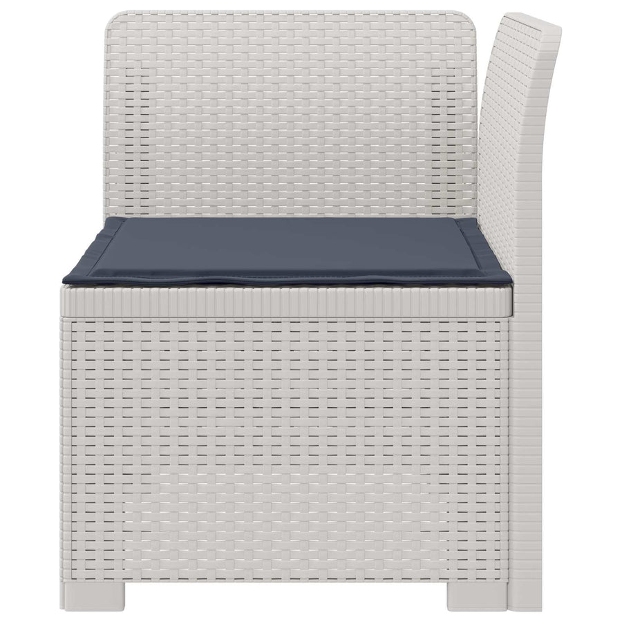 Eénpersoons Tuinbank met Kussen Rattan Look PP Wit