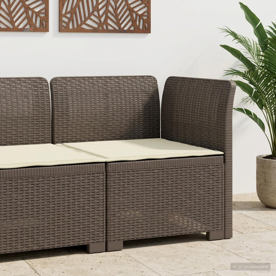 Eénpersoons Tuinbank met Kussen Rattan Look PP Lichtgrijs