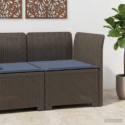 Eénpersoons Tuinbank met Kussen Rattan Look PP Lichtgrijs