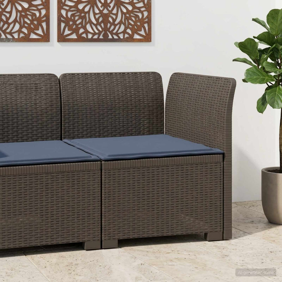 Eénpersoons Tuinbank met Kussen Rattan Look PP Lichtgrijs