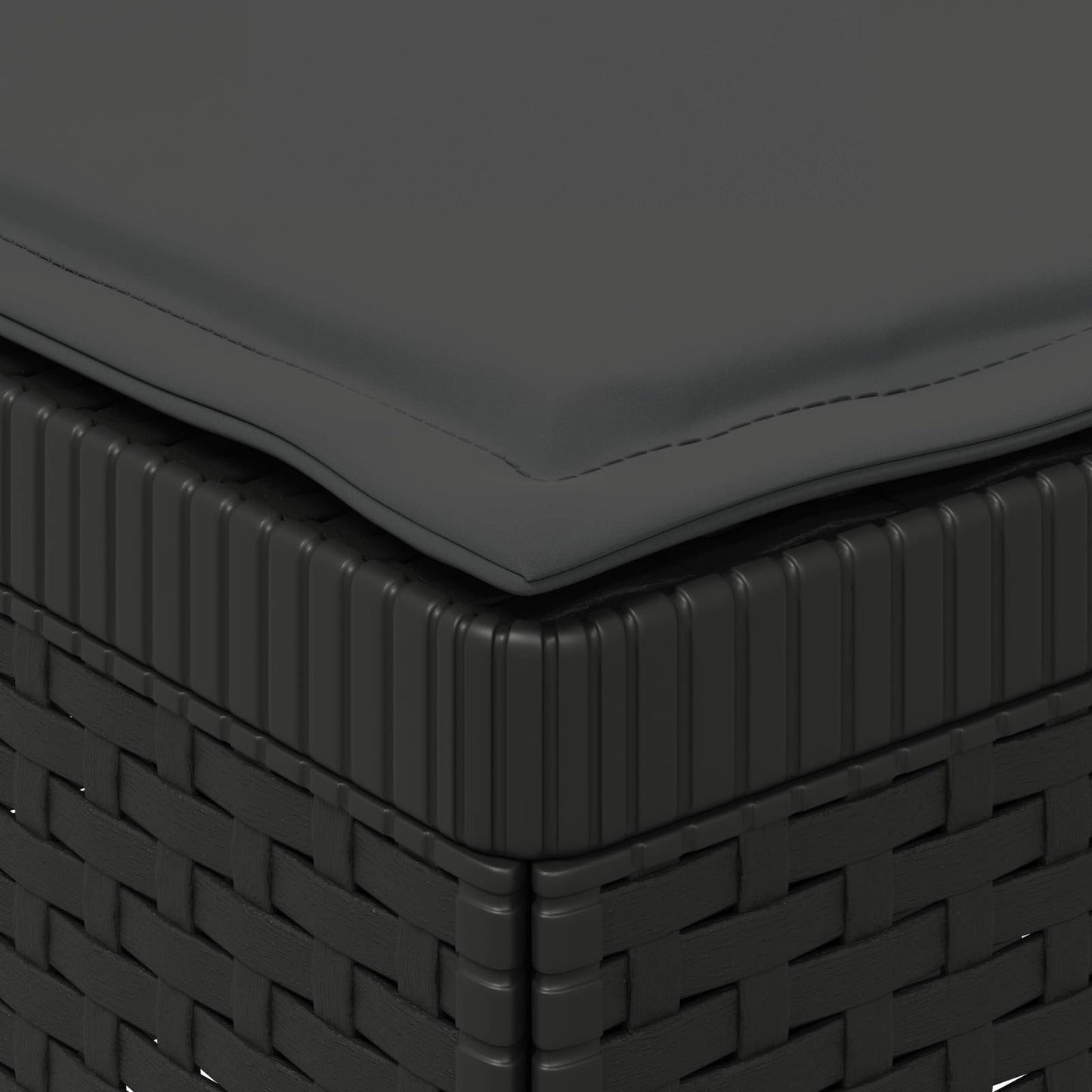 Eénpersoons Tuinbank met Kussens Rattan Look PP Antraciet