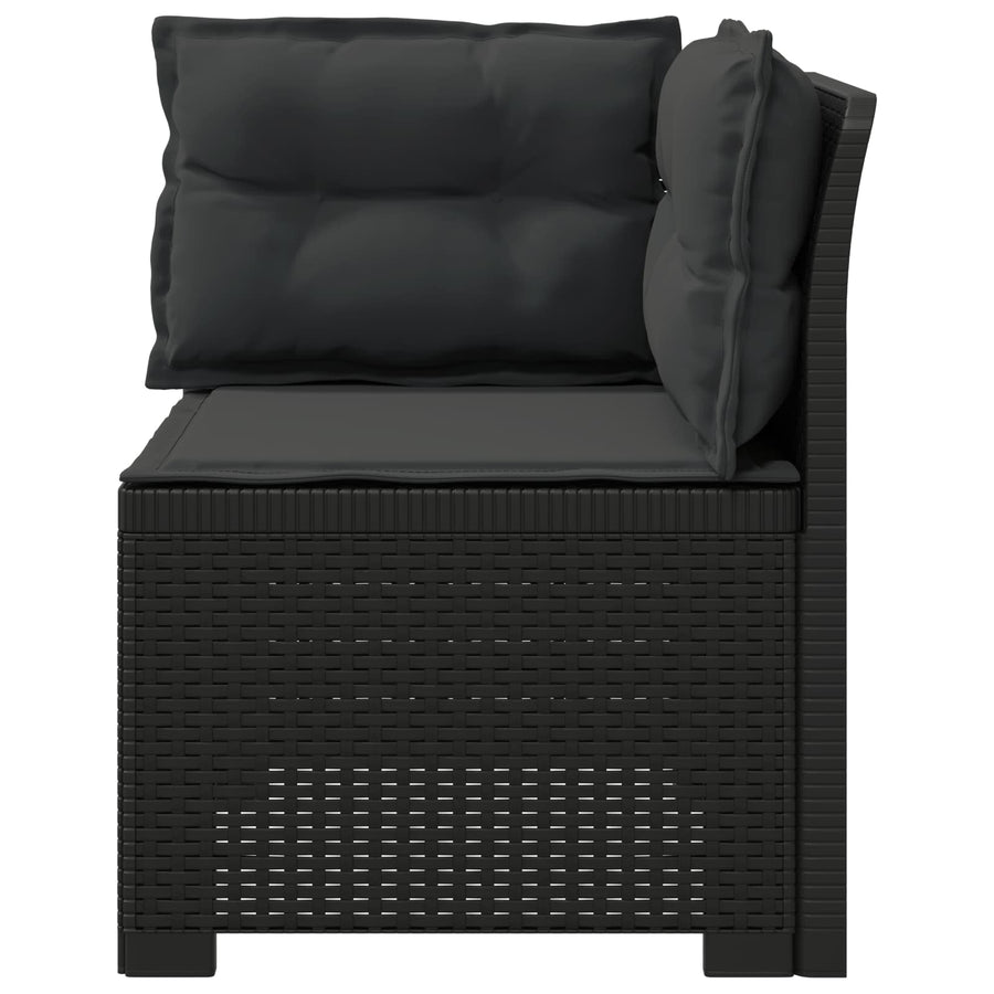 Eénpersoons Tuinbank met Kussens Rattan Look PP Antraciet