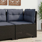 Eénpersoons Tuinbank met Kussens Rattan Look PP Antraciet
