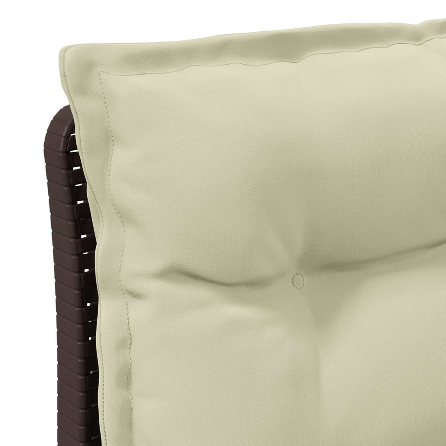 Eénpersoons Tuinbank met Kussens Rattan Look PP Bruin